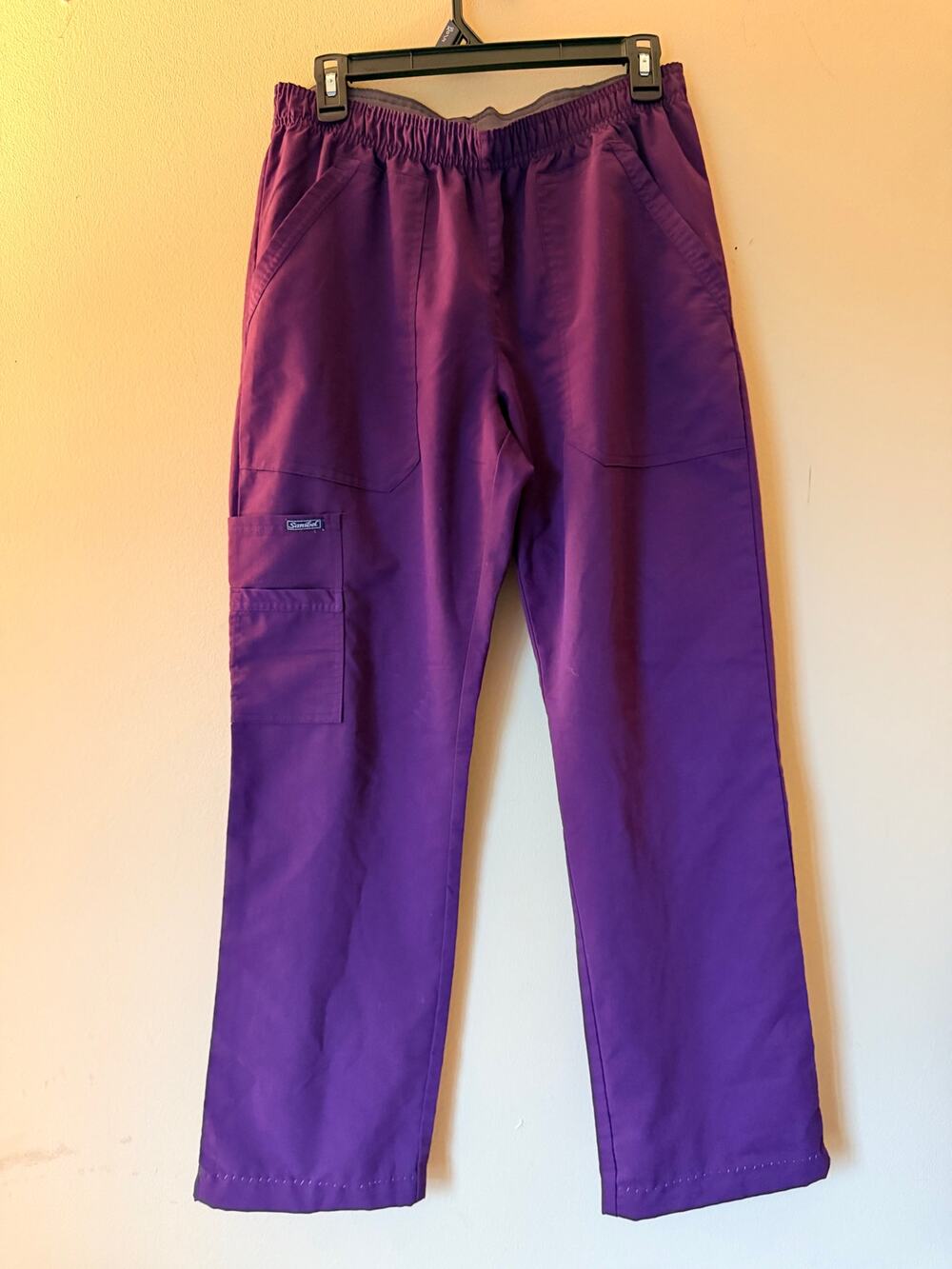 Sanibel Scrubs Purple Scrub Pants Women's M Cargo Drawstring Nursing Bottoms